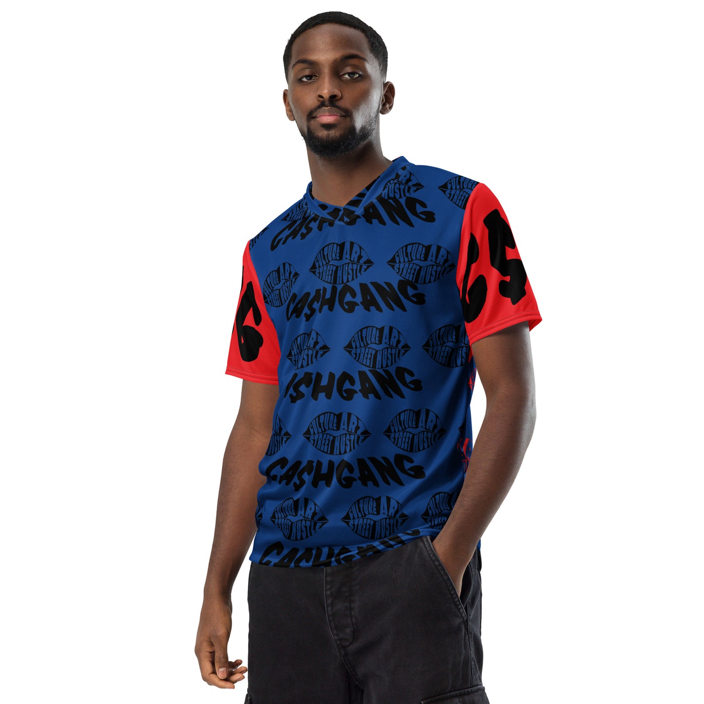 C.A.S.H Blue/Red/Blk unisex sports jersey