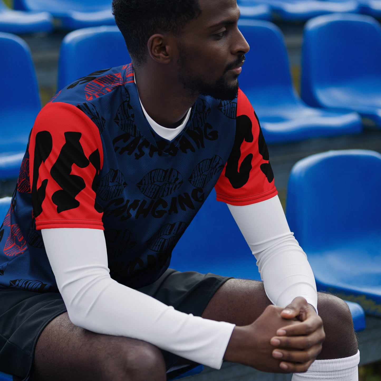 C.A.S.H Blue/Red/Blk unisex sports jersey