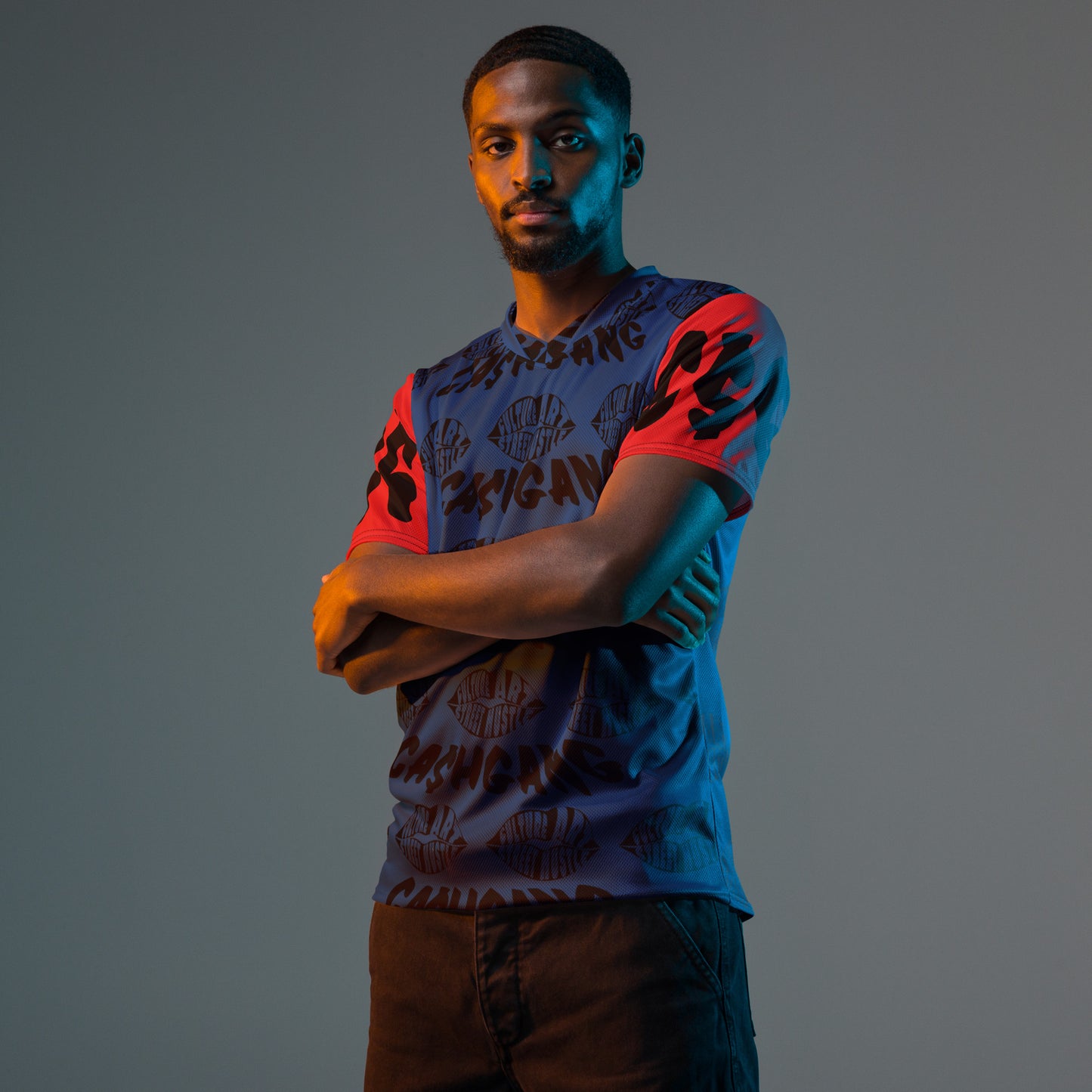 C.A.S.H Blue/Red/Blk unisex sports jersey