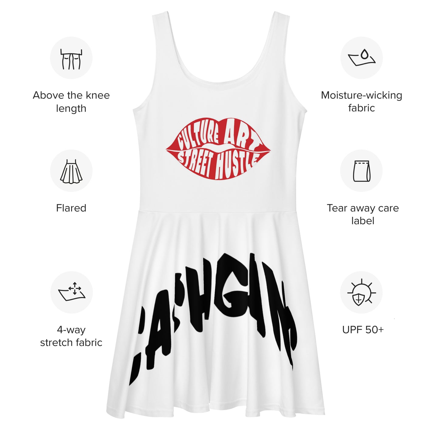 C.A.S.H CG Wht/Red/Blk Skater Dress