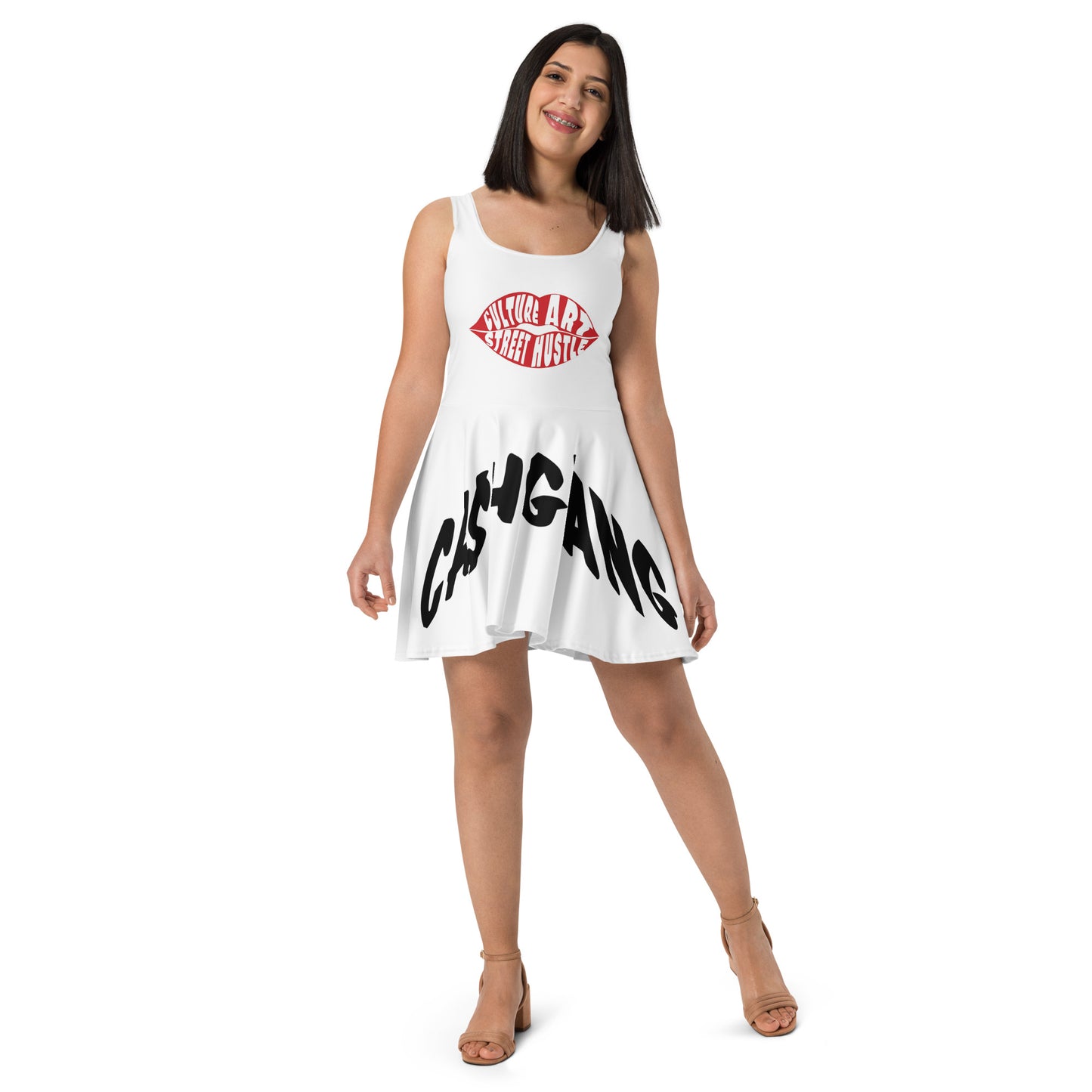 C.A.S.H CG Wht/Red/Blk Skater Dress