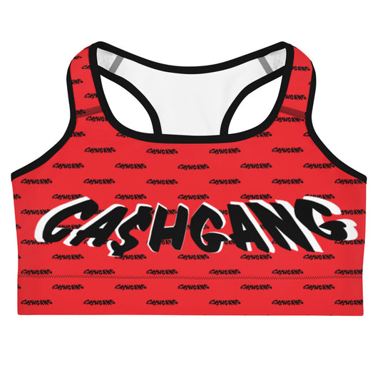 RED/BLACK/WHITE CA$HGANG BANDEMIC Sports bra