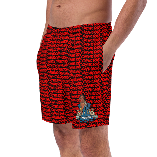 Red/Blk C$G Logo Men's swim trunks