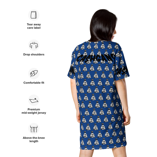 CA$HGANG Dark Blue Big Logo C.A.B T-shirt dress