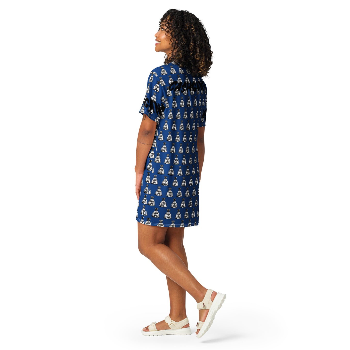 FASTLANE CA$HGANG Dark Blue T-shirt dress