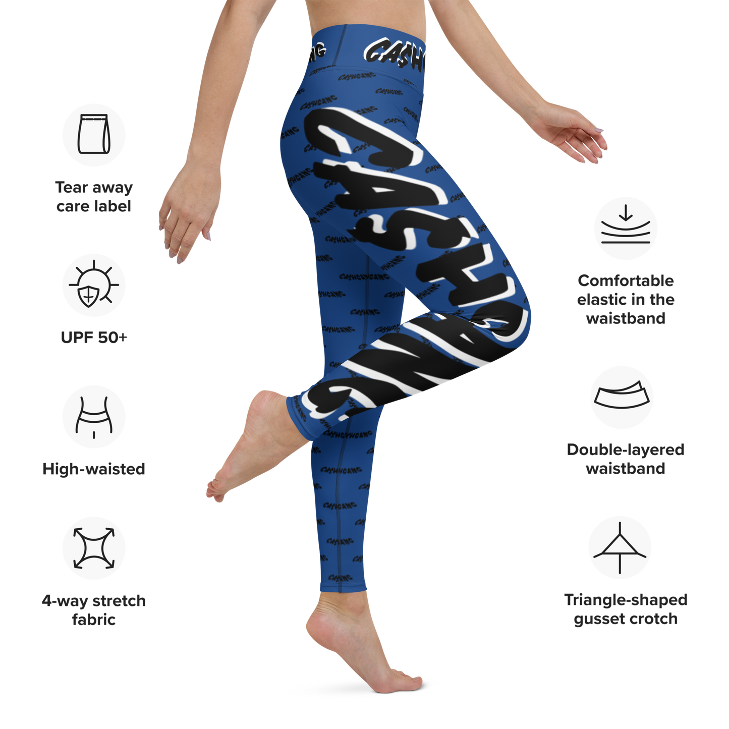 Blue/Black/White CA$HGANG Yoga Leggings
