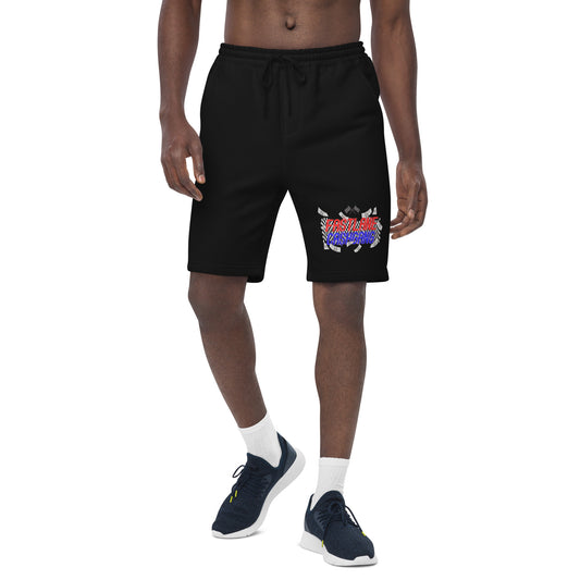 RED & BLUE FA$TLANE CA$HGANG Men's fleece shorts