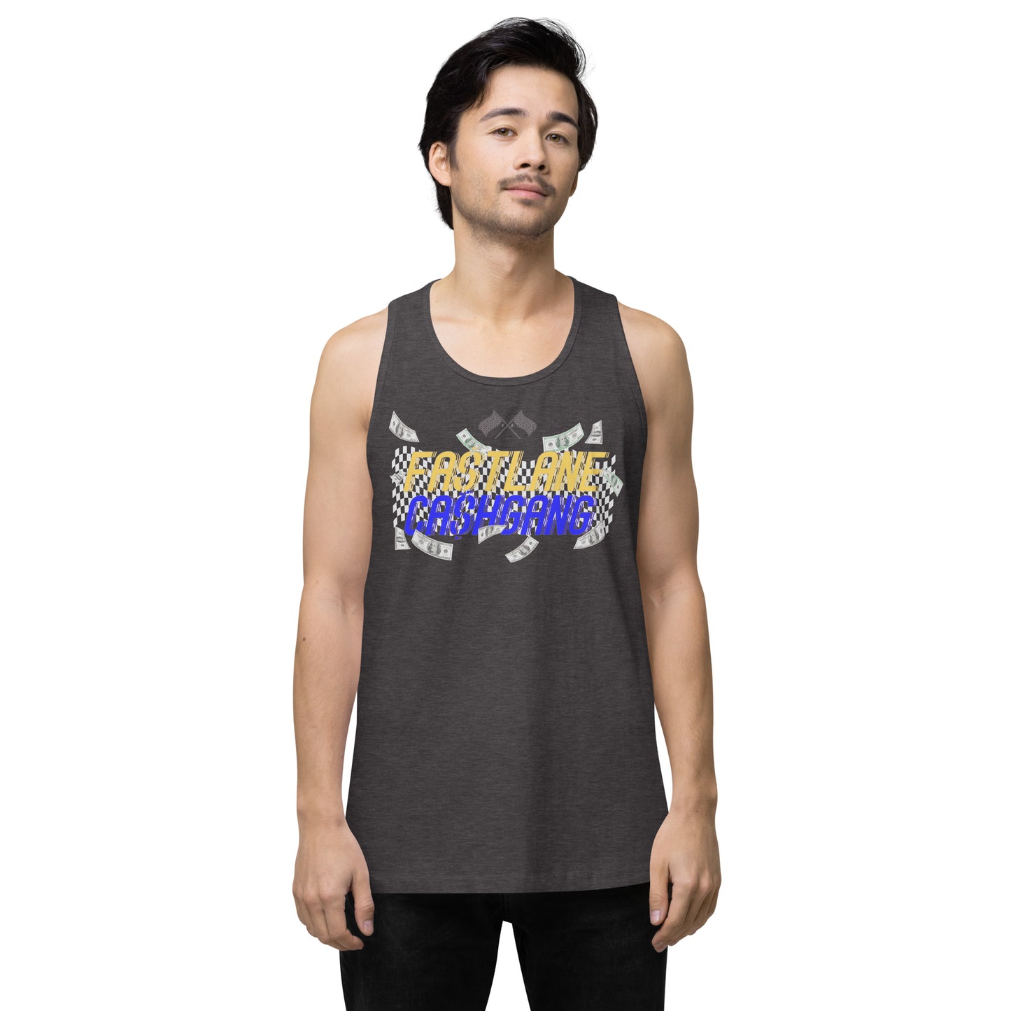 YW/BLU FA$TLANE CA$HGANG Men’s premium tank top