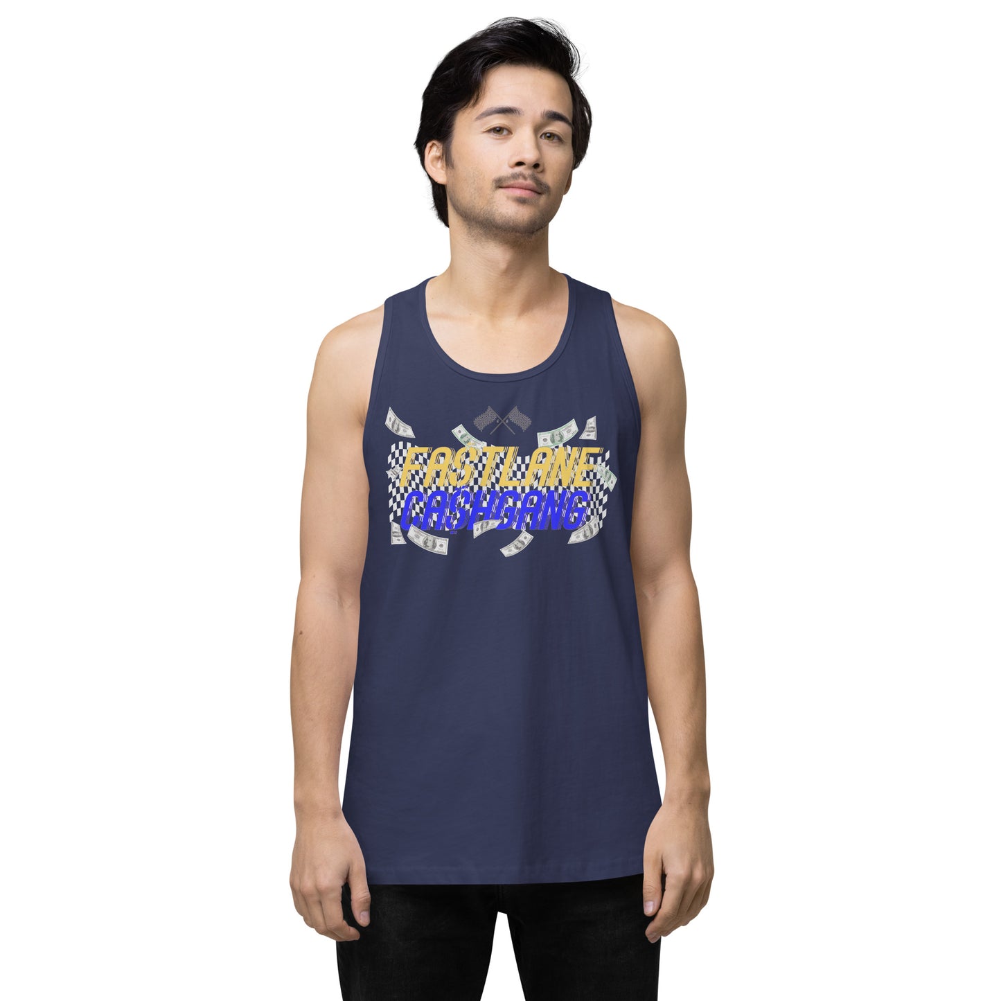 YW/BLU FA$TLANE CA$HGANG Men’s premium tank top