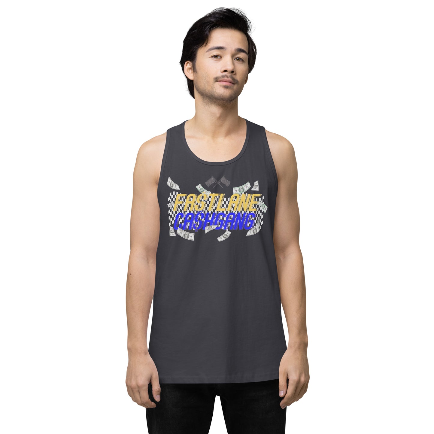 YW/BLU FA$TLANE CA$HGANG Men’s premium tank top
