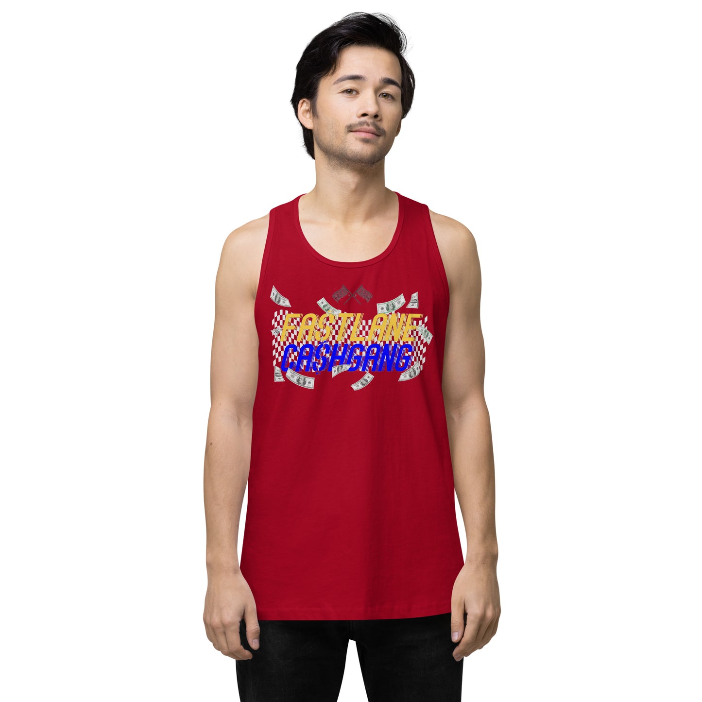 YW/BLU FA$TLANE CA$HGANG Men’s premium tank top