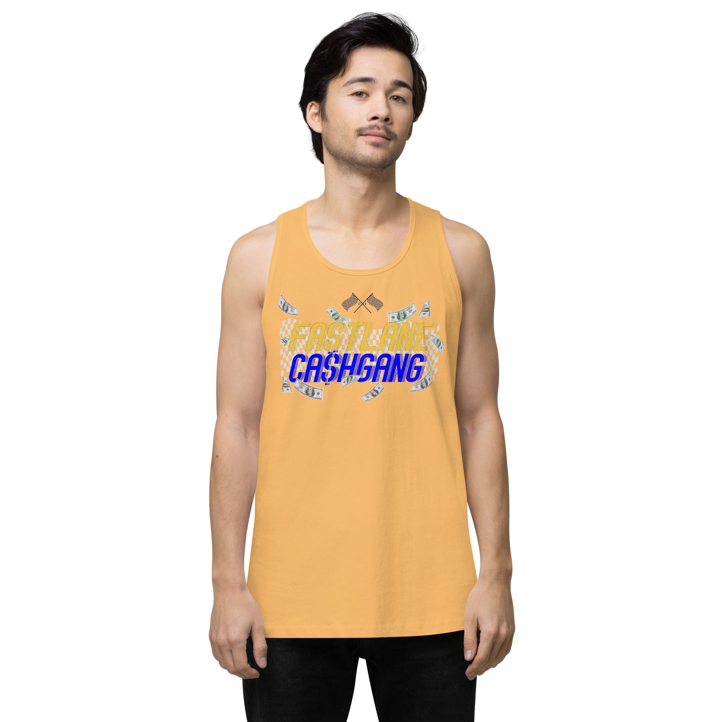 YW/BLU FA$TLANE CA$HGANG Men’s premium tank top