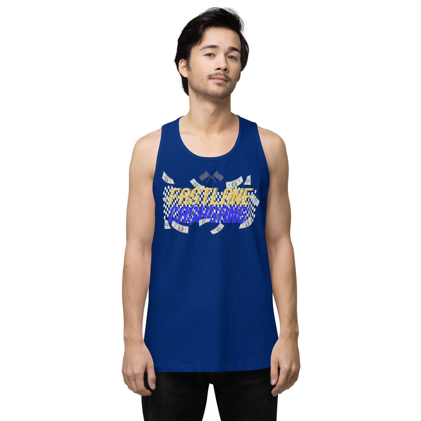 YW/BLU FA$TLANE CA$HGANG Men’s premium tank top