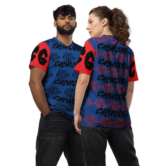 C.A.S.H Blue/Red/Blk unisex sports jersey