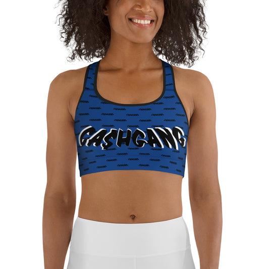 BLUE/BLACK/WHITE CA$HGANG BANDEMIC Sports bra