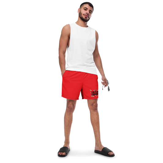 Bright Red/Blk C$G Men's swim trunks