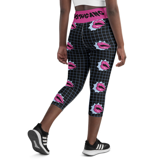 C.A.S.H Blk/Pink/Blue Yoga Capri Leggings