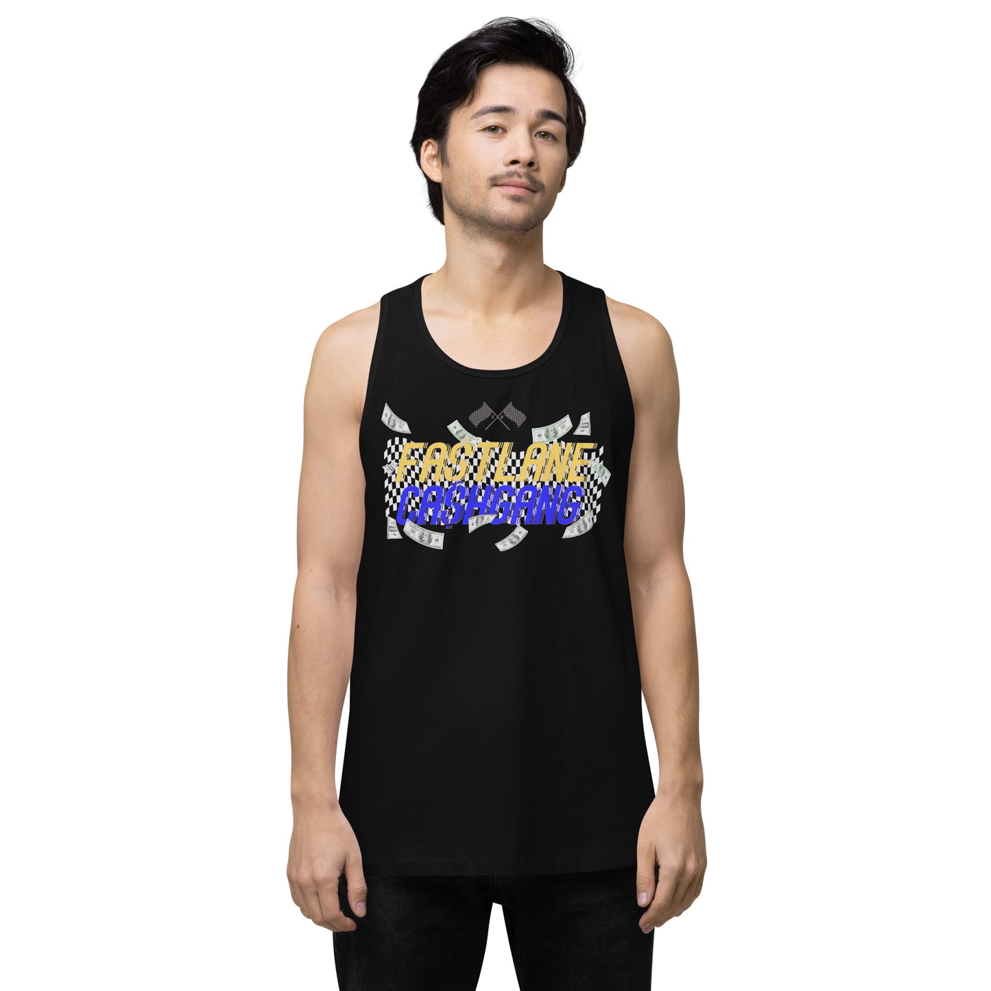 YW/BLU FA$TLANE CA$HGANG Men’s premium tank top